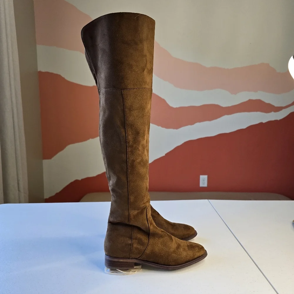 J. Crew Suede Over The Knee Ridding Boots Cognac Women's 8.5‎